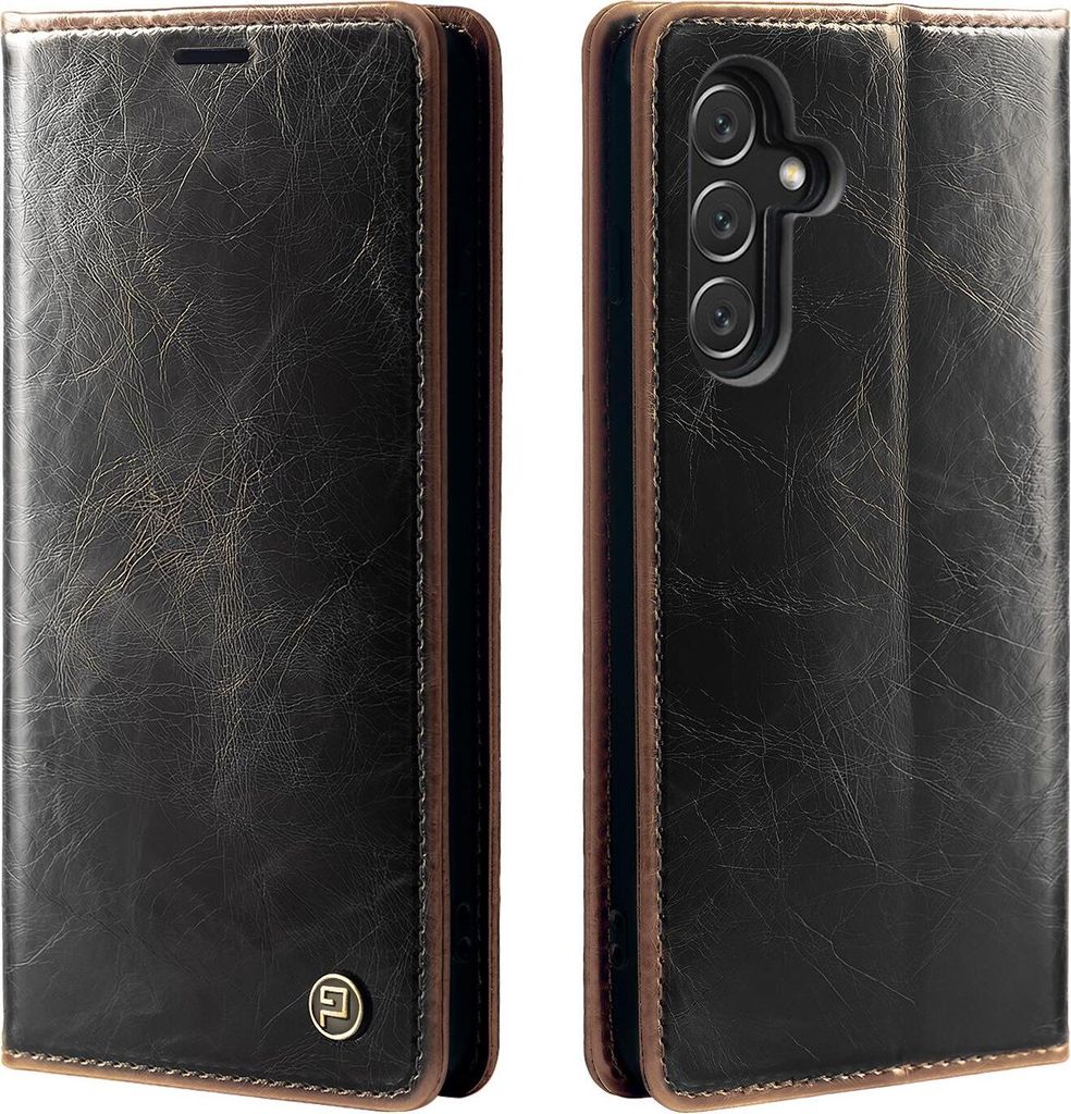 Handyhülle für Samsung Galaxy A13 5G Kunstleder Flip Vintage Cover Hülle RFID Schutz Case Kartenfach Farbe: Dunkelbraun