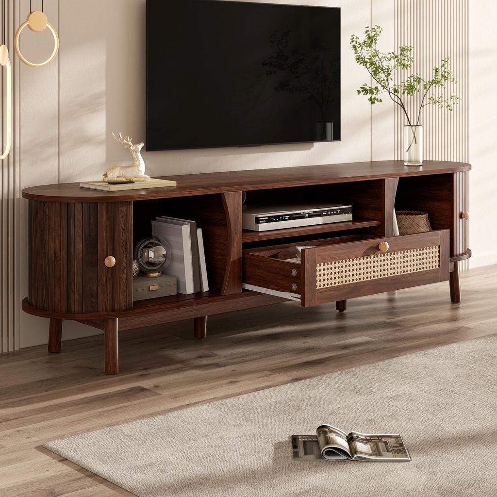 okwish Rattan-TV-Schrank Fernsehschrank mit Produktbild 