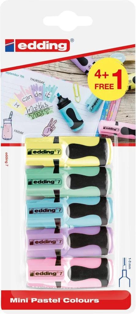 Surligneur edding 7 Mini Idéal pour Bullet Journal et Révisions