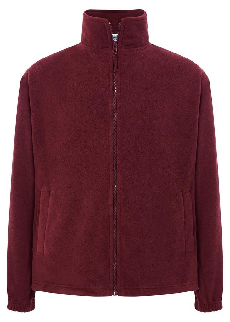 JHK - Fleecejacke Durchgehender Reißverschluss für Herren LT4147 (XS) (Burgunderrot)