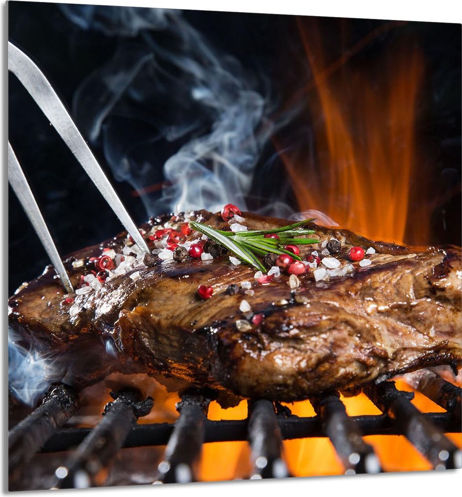 GLASPLATTE FÜR KÜCHE 60x65 Grill Produktbild 