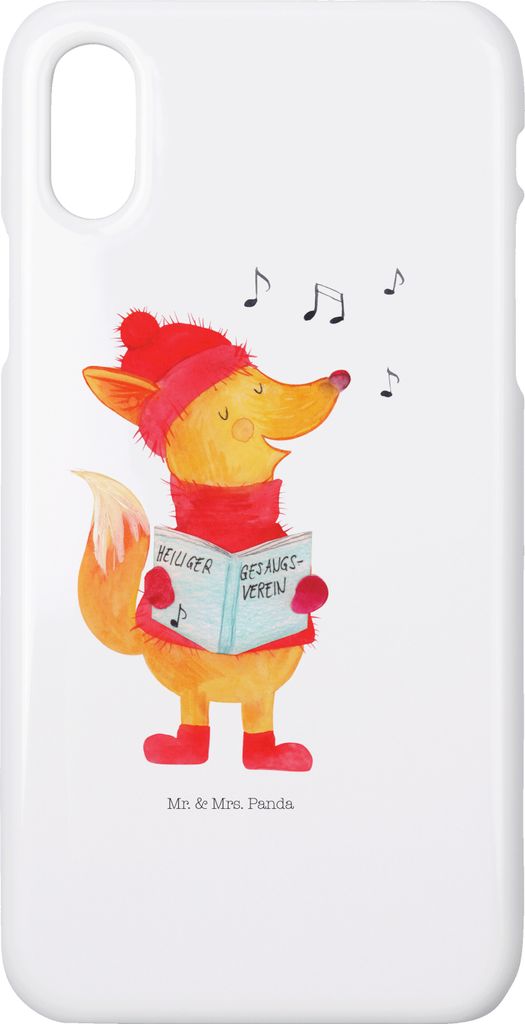 Mr. & Mrs. Panda Iphone 10 Handyhülle Fuchs Sänger - Weiß - Geschenk, Weihnachtslieder, Cover, Weihnachten, Hülle, Winter, Handy, X, Singen