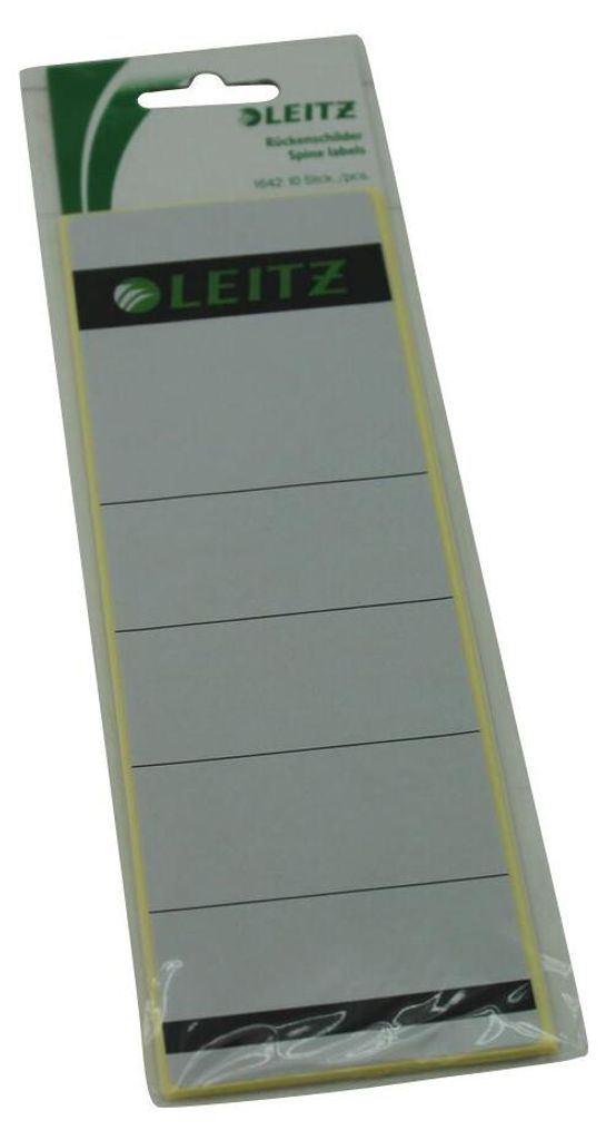 Leitz Rückenschild kurz breit selbstklebend grau 10ST Produktbild 