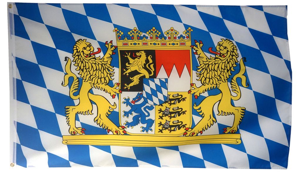 INQUARK 90 x 150 cm Bayern Staatsflagge mit zwei Metallösen Produktbild 