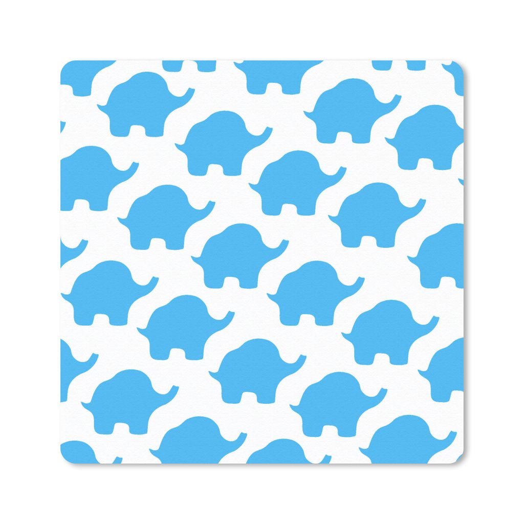MuchoWow Mauspad Mousepad Blau - Elefant - Design 30x30 cm - Mousepads - Maus Mat - Pad - Mausunterlage - Gaming