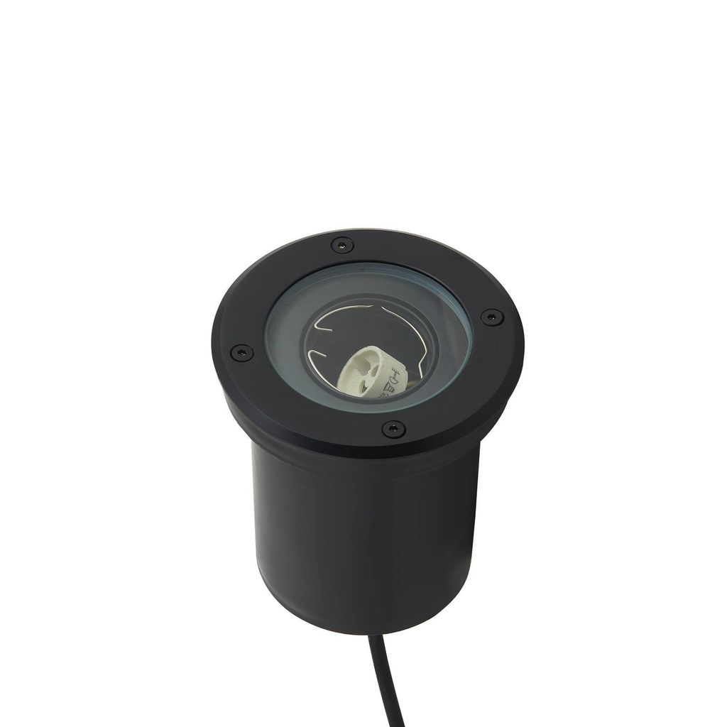 Lindby Bodeneinbauleuchte Cliff, Ø 13 cm, rund, schwarz
