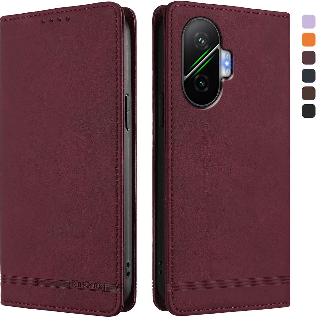 Hülle für Xiaomi Poco F7, Retro Kunstleder Ständer Produktbild 