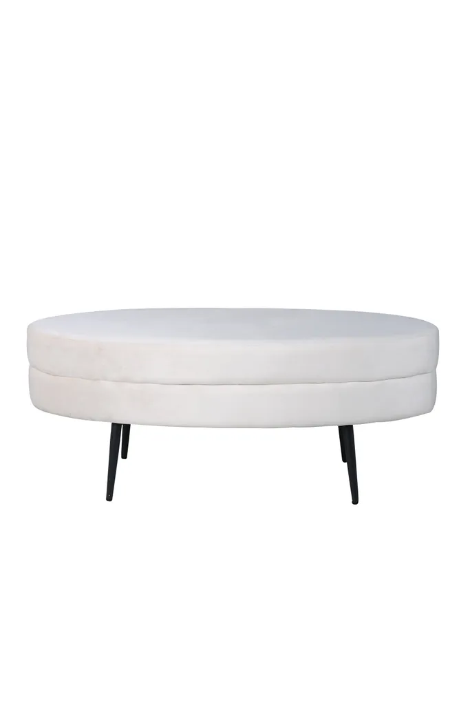 Repose-pieds velours offwhite Ottopouf - Confort optimal pour le salon