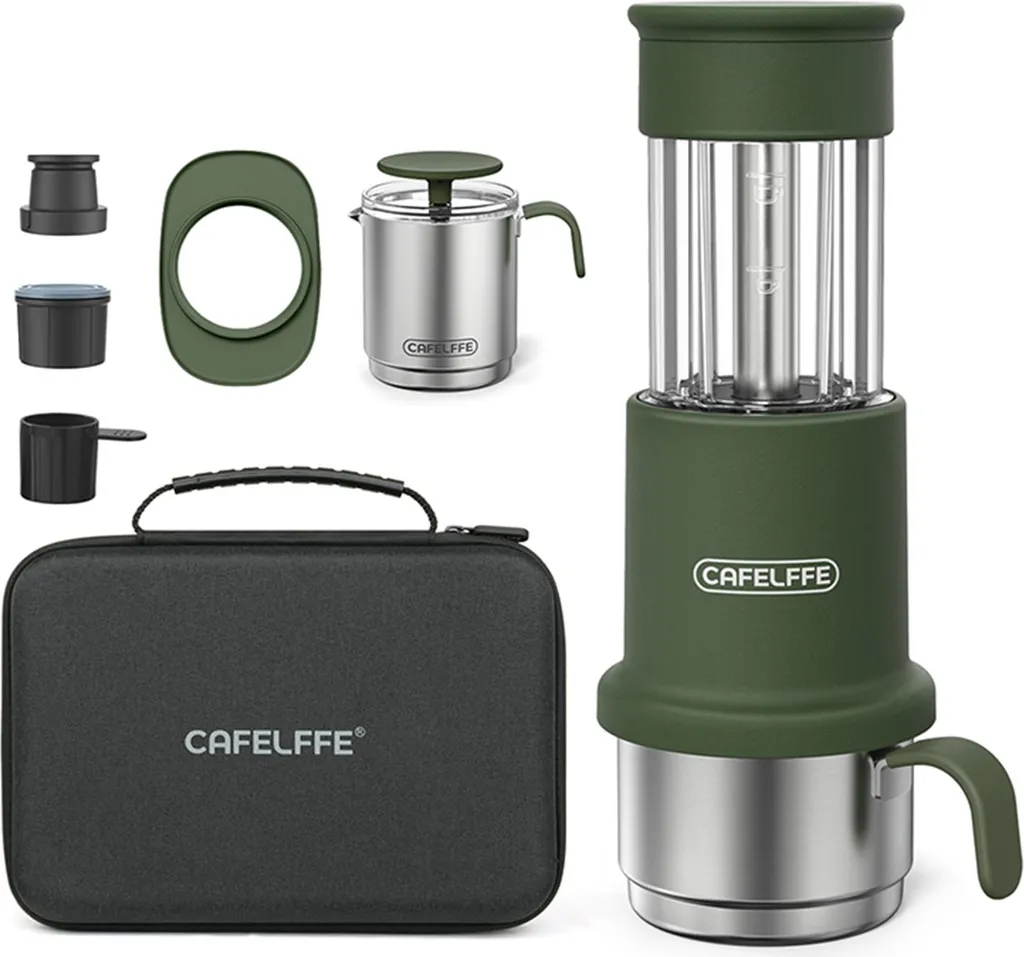 Cafetière de voyage portable 2 en 1 compatible capsule NES et moulu