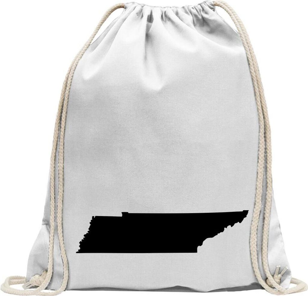 Kiwistar - Turnbeutel - weiss - USA - Bundesstaat - Tennessee - Fun Rucksack Sport Beutel Gymsack Baumwolle mit Ziehgurt