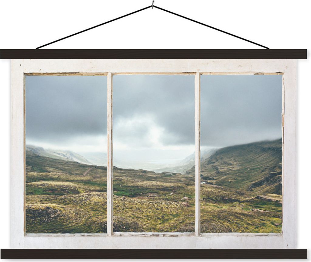 MuchoWow Textilposter Durchsichtig - Natur - Grau 150x100 cm mit schwarzem Rahmen - Schlafzimmer