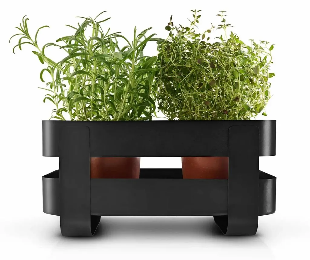 Pot à Herbes Aromatiques avec Système d'Auto-arrosage Eva Solo Noir