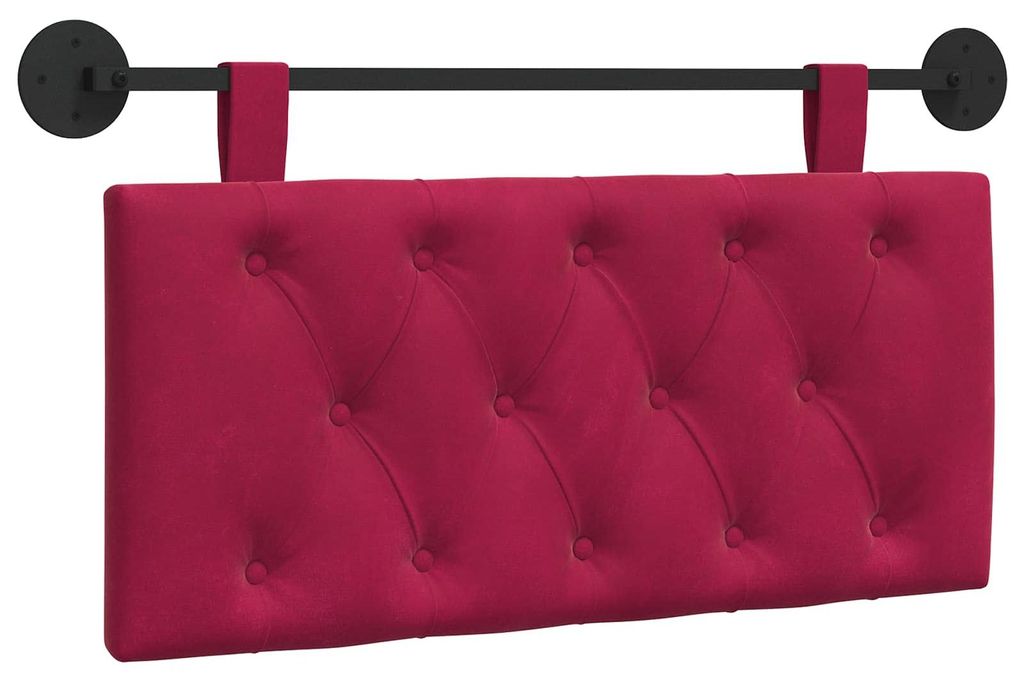 vidaXL Hängendes Kopfteil Weinrot Samt