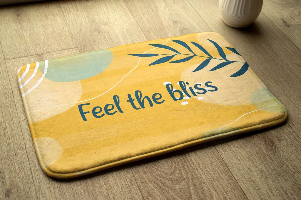 Badteppich Saugfähige - Badezimmer Teppich - Rutschfester Badvorleger Badematte - 90x60 cm - Geometrische Abstraktion