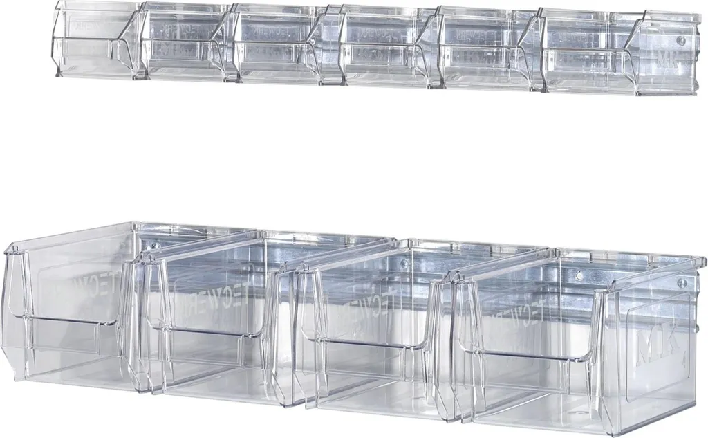 Offerta Binario Parete Acciaio Zincato + 4 Contenitori MK4 Trasparenti - 1