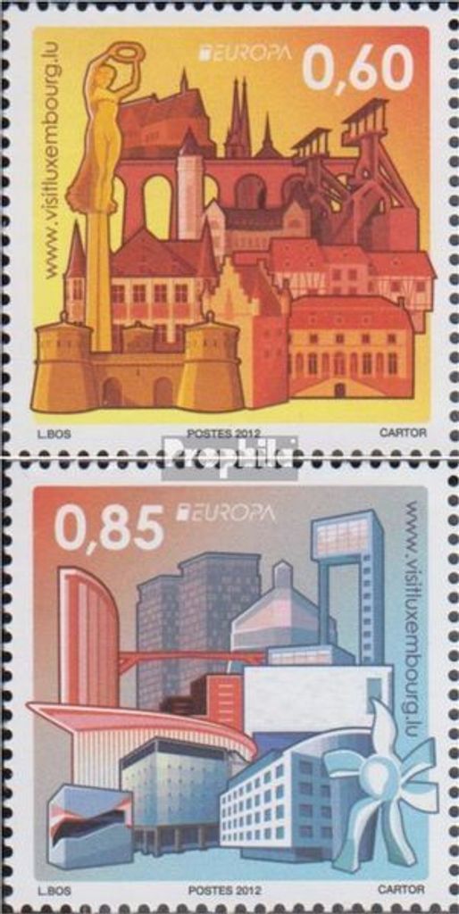 Briefmarken Luxemburg 2012 Mi 1943-1944 (kompl.Ausg.) postfrisch Europa: Besuche
