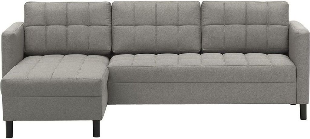 SLF24 - Universalecksofa mit passendem Polsterhocker Ludo - hellgrau - Malmo 90