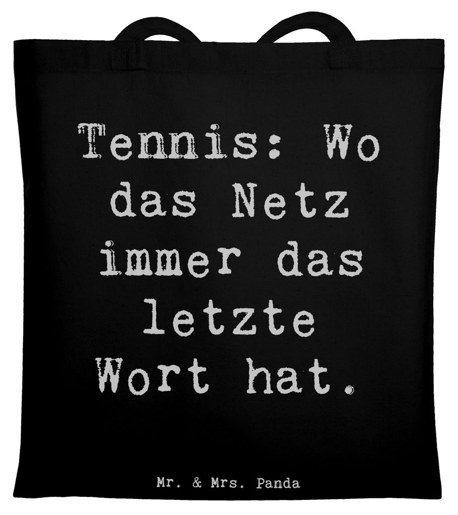 Mr. & Mrs. Panda Shopping Tasche Spruch Tennis Netz - Schwarz - Geschenk, Sportler, Doppel, Laufen, Schultasche, Teamsport, Tote Bag, Baumwollbeute...