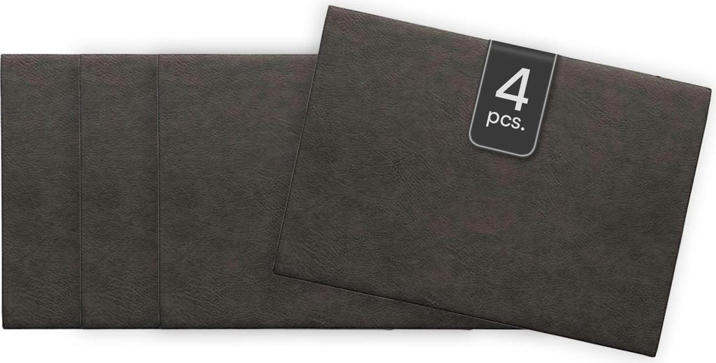 Tisch-Sets - 33 x 46 cm - Braun - Kunstleder - 4er Set