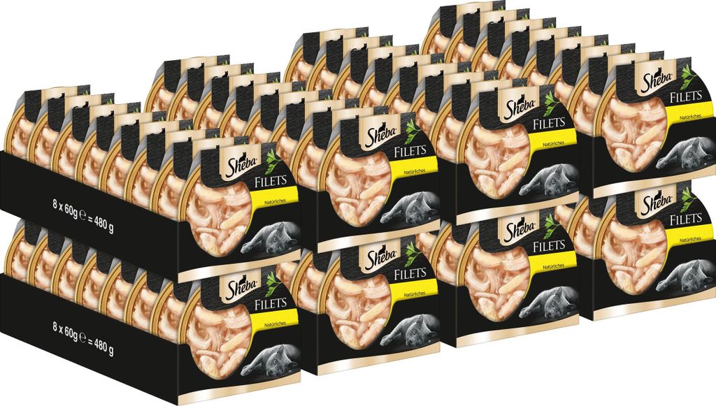 SHEBA® Schale Filets Huhn Katzenfutter Nassfutter 4 x 16 x Produktbild 