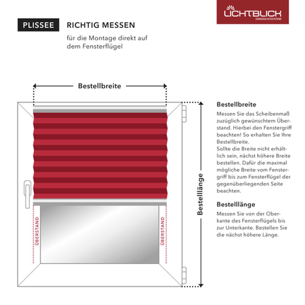 Plissee Klemmfix, ohne Bohren, verspannt Grau 45 cm x 13 Produktbild 17