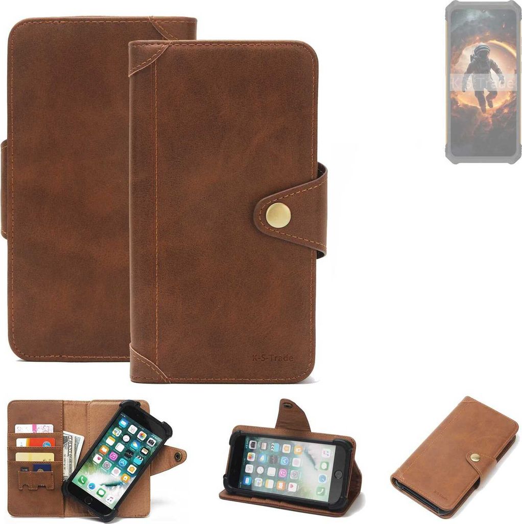 K-S-Trade Handyhülle kompatibel mit Cubot KingKong ES Schutz Hülle Walletcase Bookstyle Tasche Case Handytasche Wallet Flipcase Cover Polyurethan...
