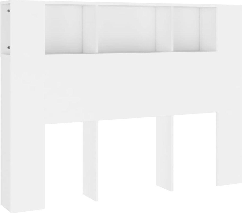 vidaXL Tête de lit avec étagères blanc 140x18,5x104,5 cm Image du produit 