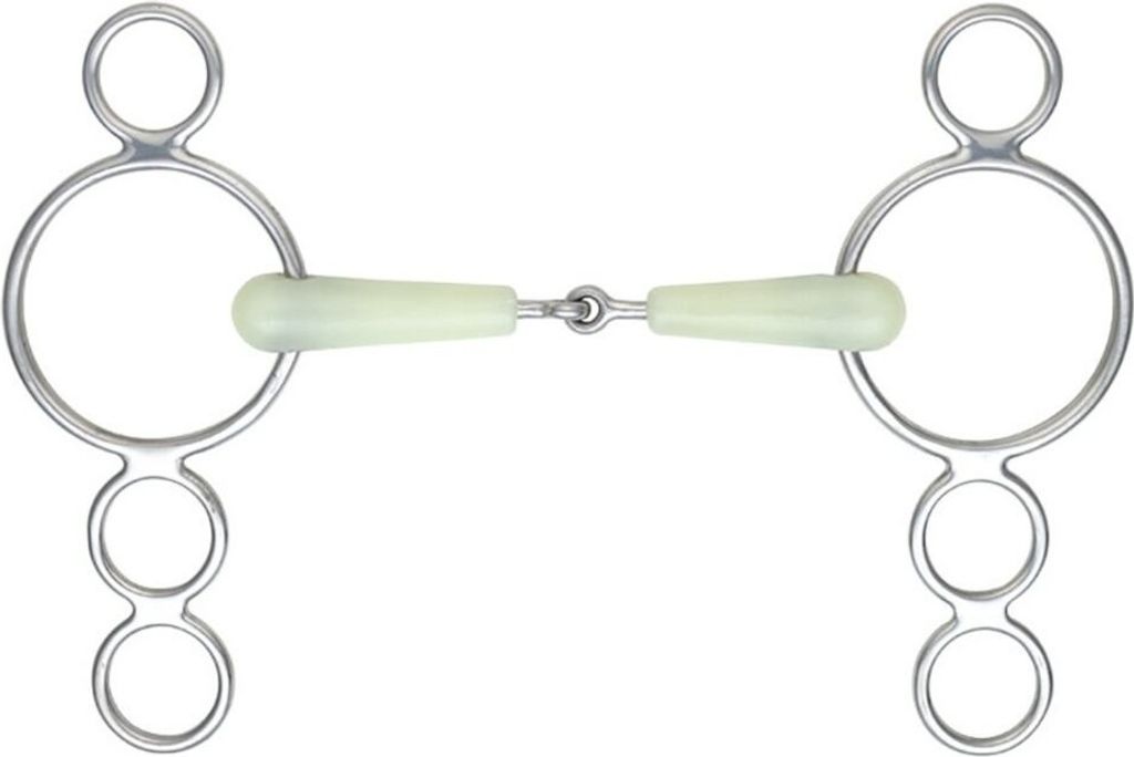 Shires - "Equikind" Einfach-gebrochene 3-Ring-Trense ER739 (5 in) (Blassgrün)