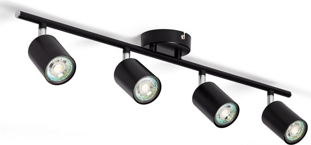 Deckenleuchte verstellbar Metall 4 Strahler Albus Black Schwarz