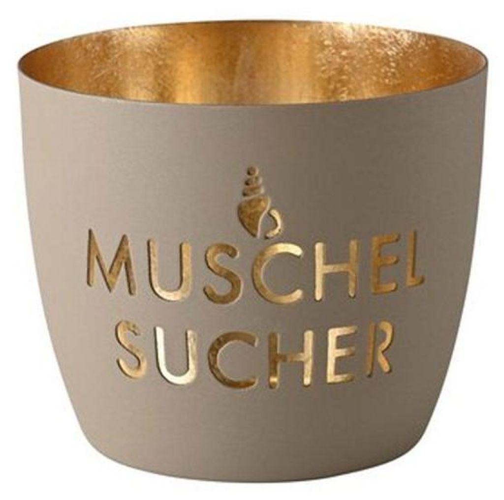 Gift Company Windlicht Madras Muschelsucher Sandstone/Gold Produktbild 