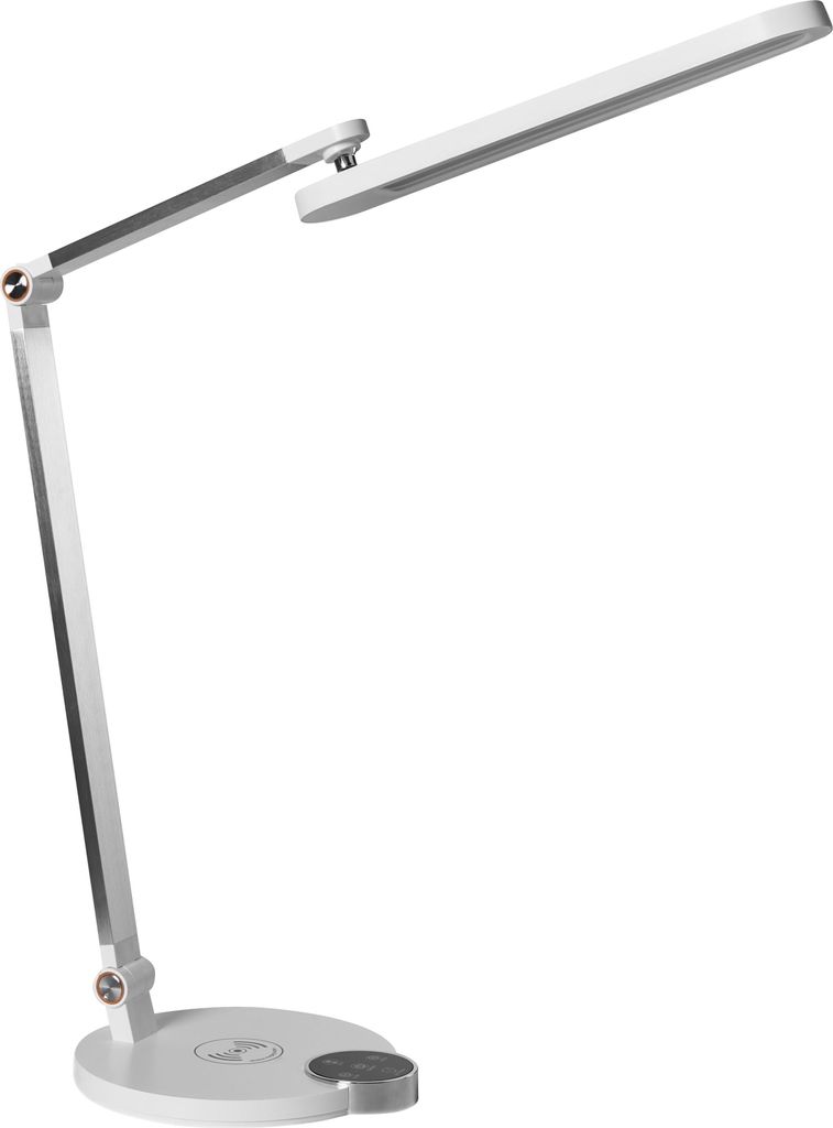 BELIANI Schreibtischlampe weiß synthetisches Material 3 Temperaturmodi stufenloser Dimmer kabelloses Ladegerät verstellbarer Schirm modern Home O...