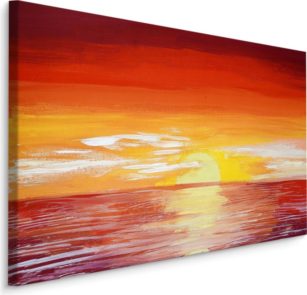 Fabelhafte Canvas LEINWAND BILDER 100x70 cm XXL Kunstdruck Meer Sonnenuntergang Himmel