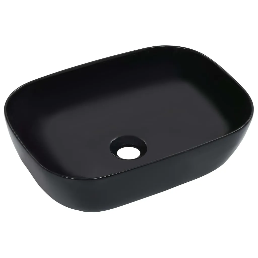 Lavabo Bagno Ceramica Nera 45,5x32 cm | Qualità The Living Store