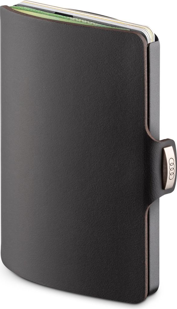 Audi I-Clip Slim Wallet Geldbörse schwarz, 8,8x6,5x1,6 cm, Produktbild 