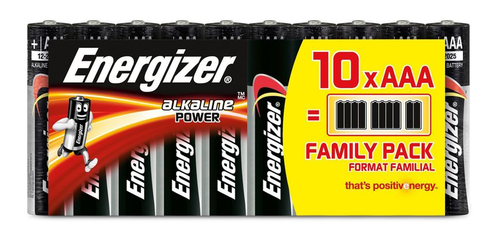 Energizer Family Pack, Alkali, Zylindrische, AAA, Schwarz, Produktbild 