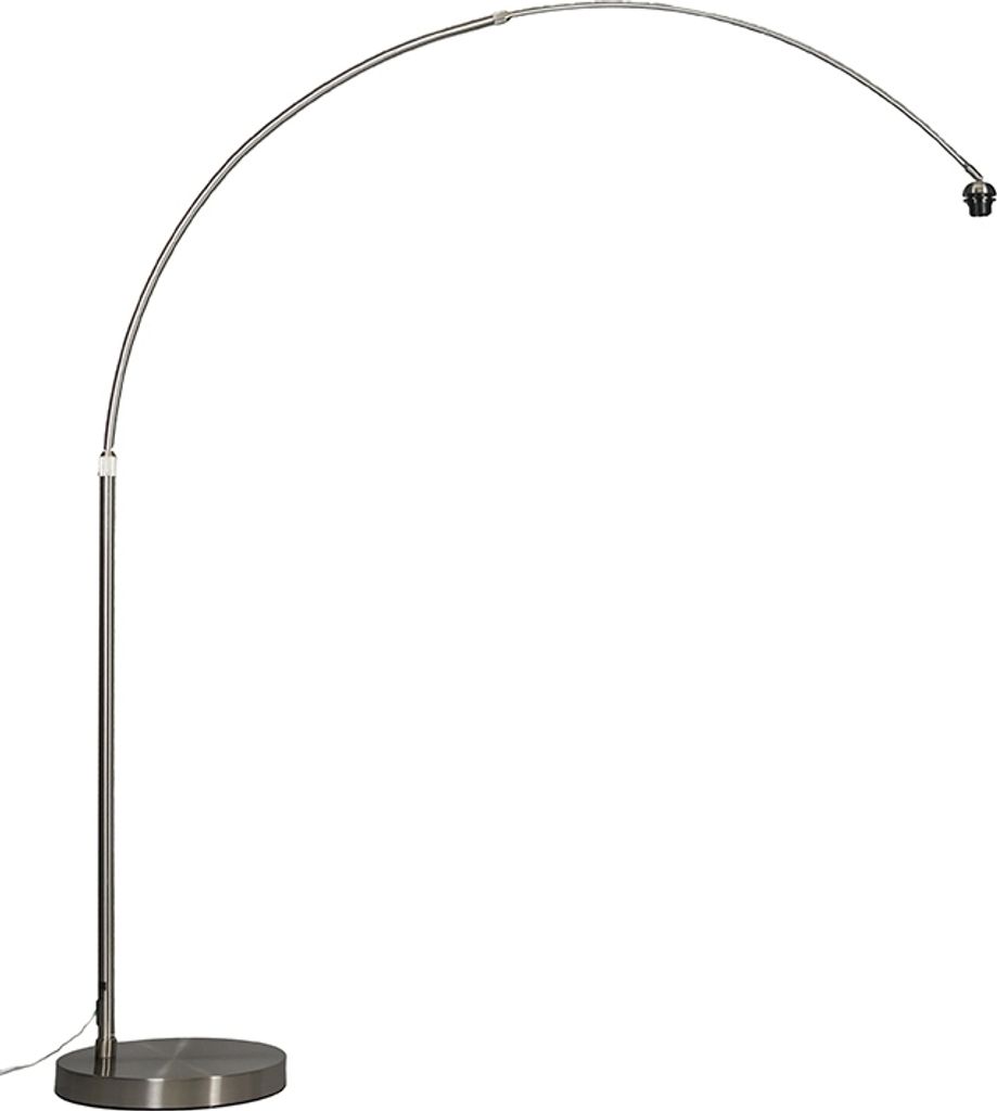 QAZQA - Klassisch I Antik Moderne Bogenleuchte I Bogenlampe I Lampe I Leuchte Stahl I Silber I nickel matt XL verstellbar ohne Schirm I Wohnzimmer ...