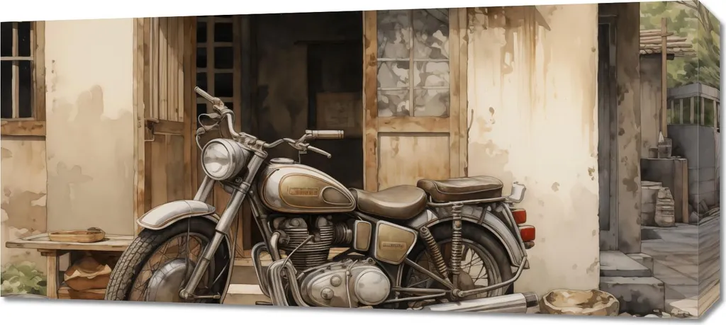 Quadro 90x40 cm Escursione solitaria in moto