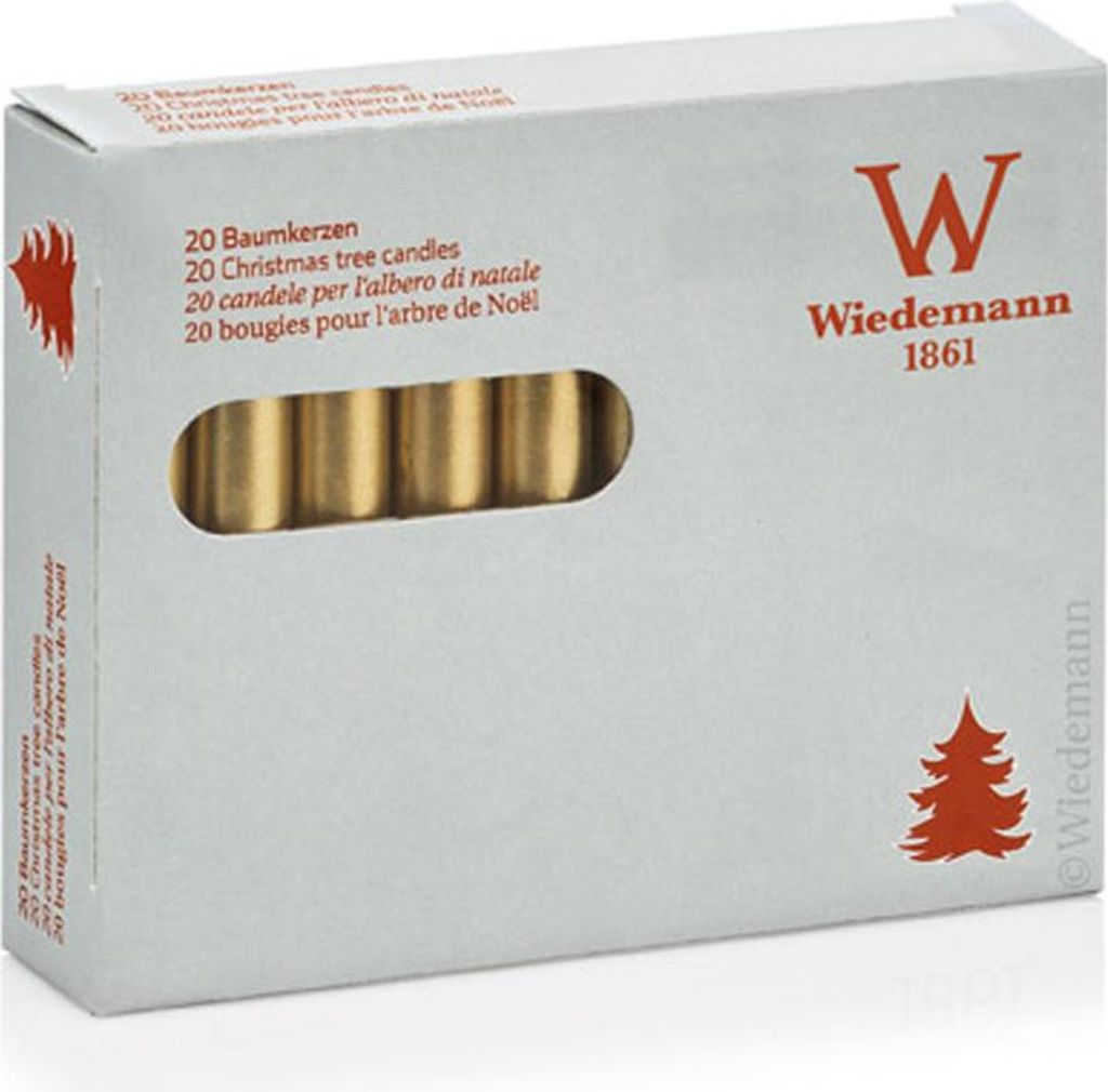 Baumkerzen Gold 96 x Ø 13 mm, 20 Stück Produktbild 