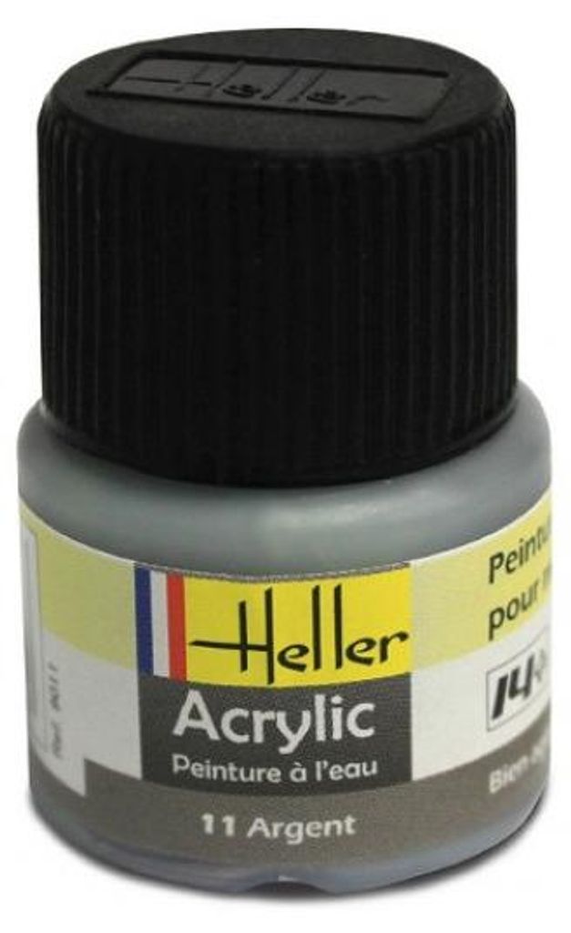 Heller 9011 - Peinture Acrylic 011 argent, 12ml - Neu