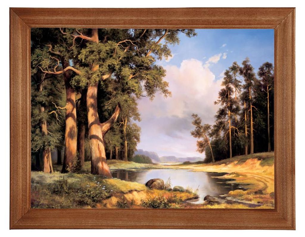 Reproduktion eines Gemäldes in einem Holzrahmen, 18x24 cm - Kiefern, Cezary Różycki