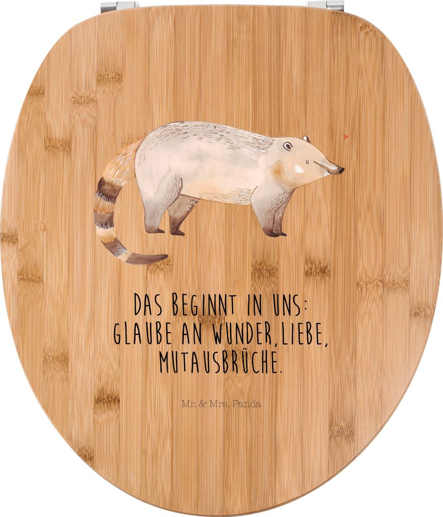 Mr. & Mrs. Panda Toilettendeckel Nasenbär - Transparent - Geschenk, Nasenbären, Lustige Sprüche, Rüsselbär, WC Sitz, klo deckel, Brille, Bär,...