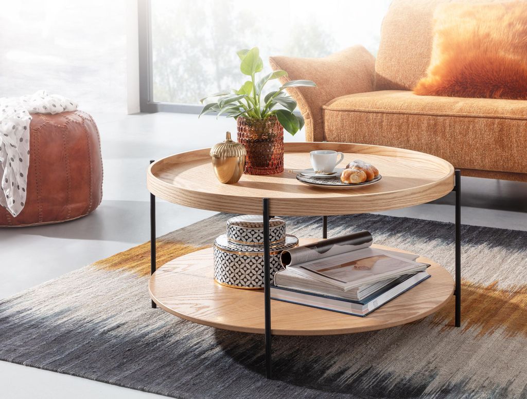 Couchtisch FineBuy Holz Massiv Sofatisch Wohnzimmertisch Tisch Baumkante  Modern bei Marktkauf online bestellen