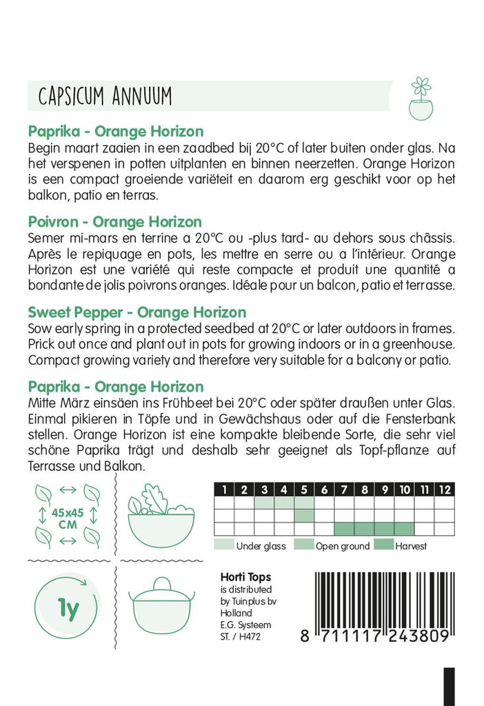 Paprika Orange Horizon | Paprikasamen von Hortitops