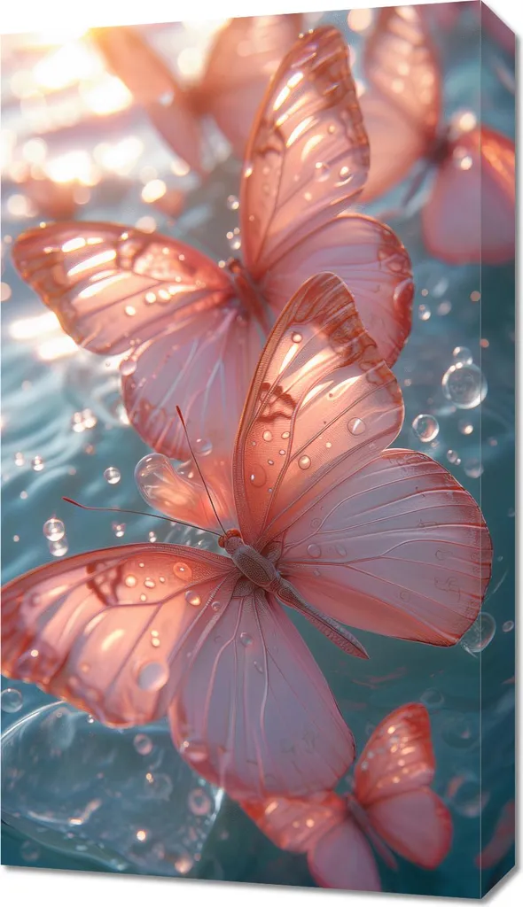 Quadro 40x70 cm Farfalle luminose