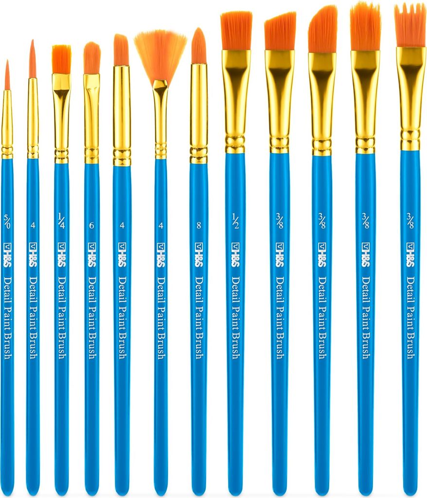 Professionelles Pinselset 12 Stück für Acryl, Aquarell und Produktbild 