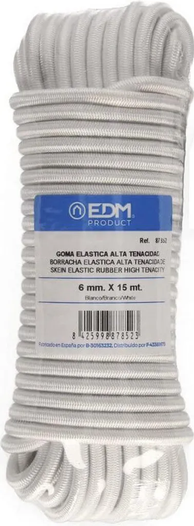Matassa Gomma Elastica 6mm x 15m Bianca - Ultra Resistente Outdoor - 2