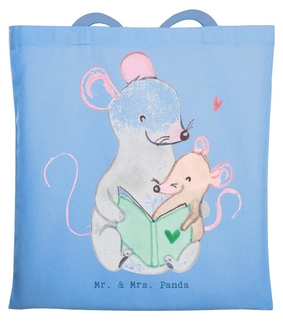 Mr. & Mrs. Panda Tote Bag Frühpädagogin Herz - Sky Blue - Geschenk, Ausbildung, Schultasche, Studium, canvas tasche, Kindergarten, Frühpädagogi...