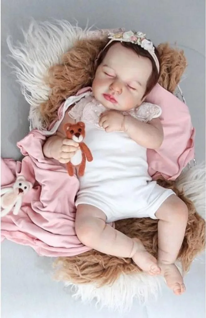 Bébé Reborn Réaliste 48 cm - Corps Souple en Silicone et Veines Visibles