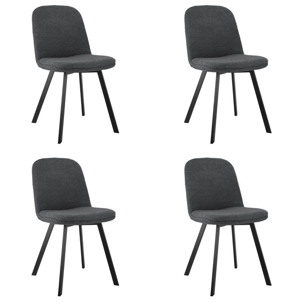 lot de 4 chaises de salle à manger en tissu bouclé, Calme Image du produit 