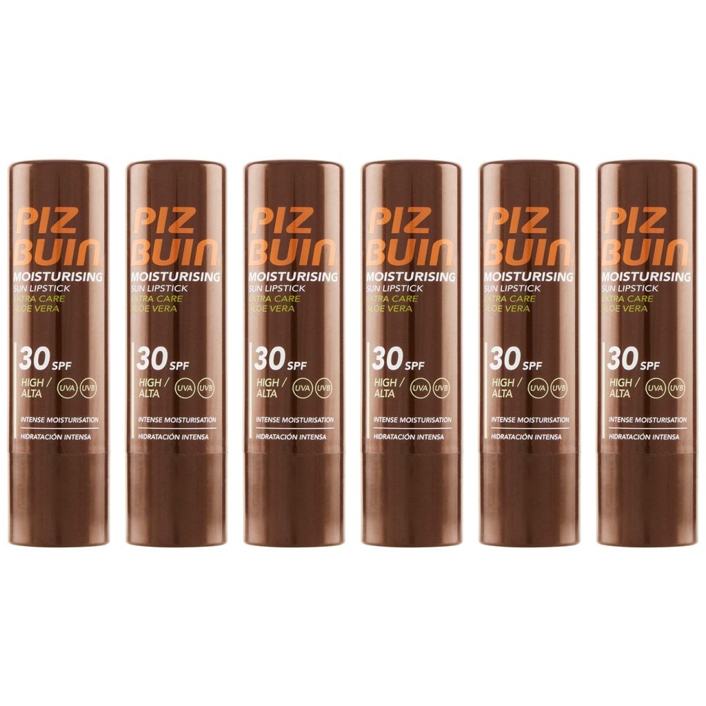 Piz Buin Feuchtigkeitsspendender Lippenbalsam SPF30 x6pcs